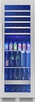Zephyr - Presrv 24 in. 54-Bottle and 161-Can Dual Zone Full Size Wine and Beverage Cooler - Stainless Steel/Glass - Front_Zoom