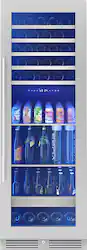Zephyr - Presrv 24 in. 54-Bottle and 161-Can Dual Zone Full Size Wine and Beverage Cooler - Stainless Steel/Glass - Front_Zoom