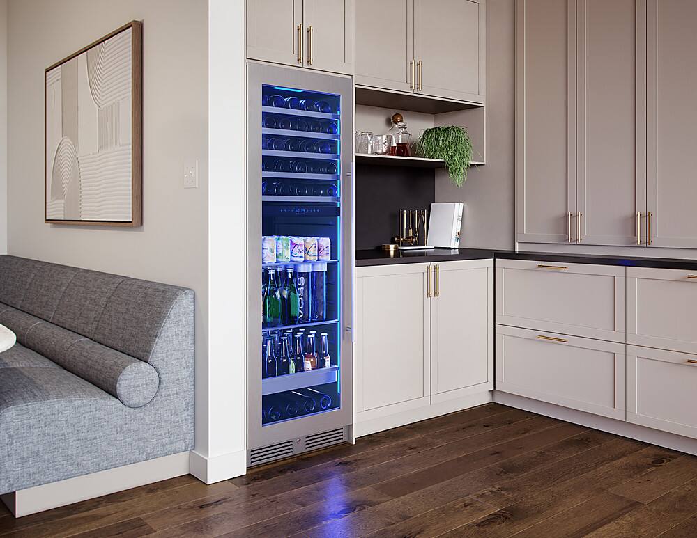 Alt View 14. Zephyr - Presrv 24 in. 54-Bottle and 161-Can Dual Zone Full Size Wine and Beverage Cooler - Stainless Steel/Glass.