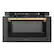 Angle. ZLINE - Autograph Edition 24 in. Built-in Microwave Drawer in Black Stainless Steel and Gold Accents.