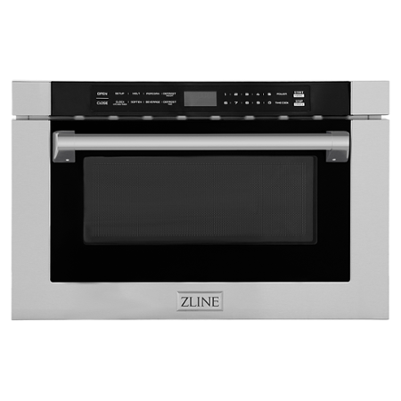 ZLINE 24" 1.2 cu. ft. Built-in Microwave Drawer with a Traditional Handle in Stainless Steel