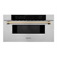 ZLINE - 30" 1.2 cu. ft. Built-In Microwave Drawer in Stainless Steel with Champagne Bronze Accents - Front_Zoom