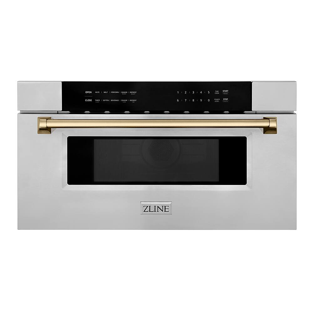 ZLINE - 30" 1.2 cu. ft. Built-In Microwave Drawer in Stainless Steel with Champagne Bronze Accents - Stainless Steel and Champagne Bronze Accents