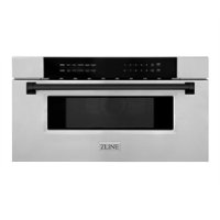 ZLINE - 30" 1.2 cu. ft. Built-In Microwave Drawer in Stainless Steel with Matte Black Accents - Front_Zoom