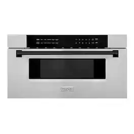ZLINE - 30" 1.2 cu. ft. Built-In Microwave Drawer in Stainless Steel with Matte Black Accents - Stainless Steel and Matte Black Accents