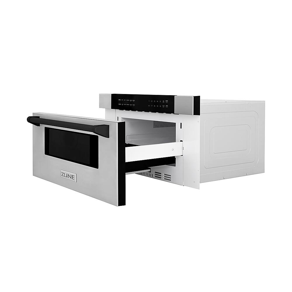 Alt View 1. ZLINE - 30" 1.2 cu. ft. Built-In Microwave Drawer in Stainless Steel with Matte Black Accents.