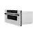 Left. ZLINE - 30" 1.2 cu. ft. Built-In Microwave Drawer in Stainless Steel with Matte Black Accents.