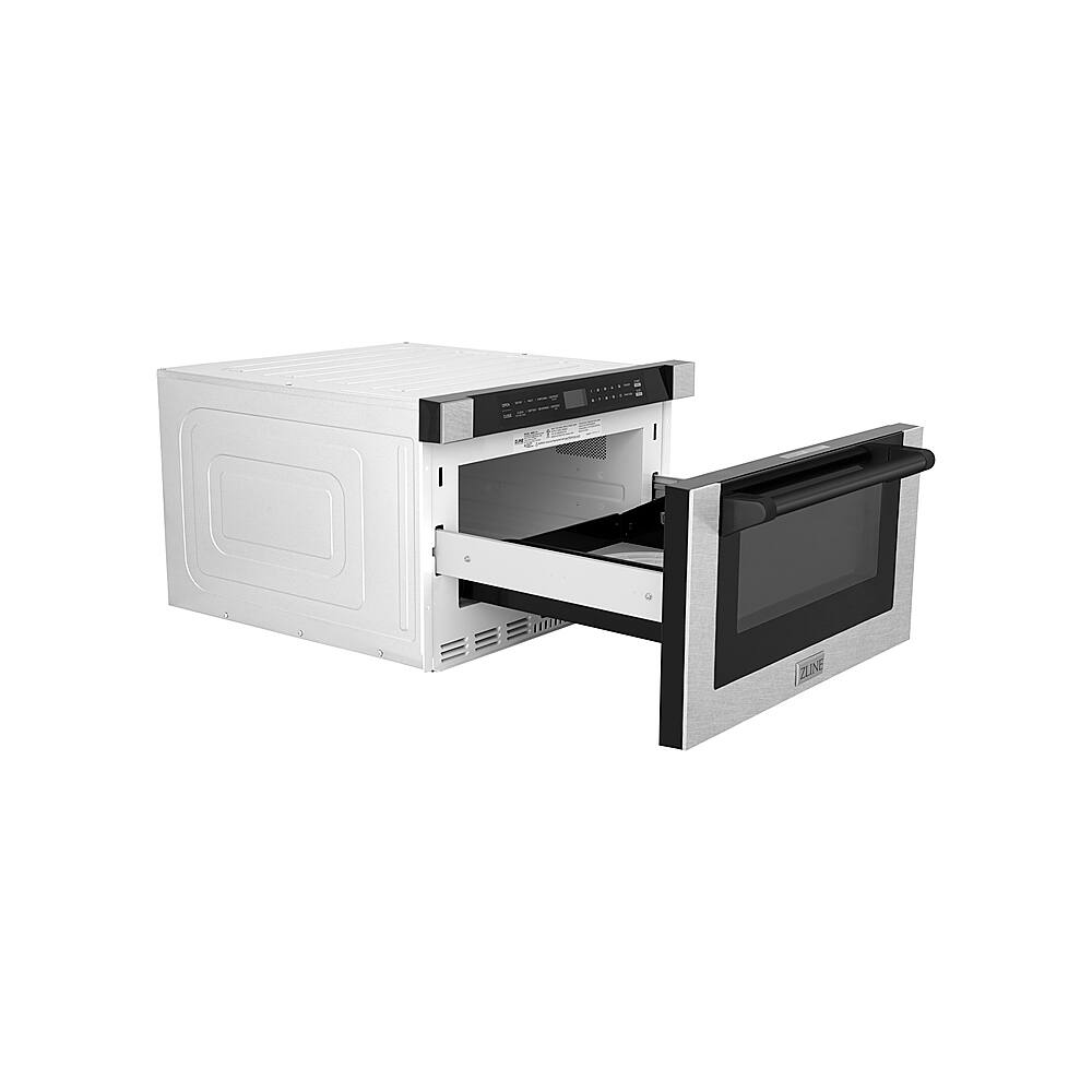 Alt View 1. ZLINE - Autograph Edition 24" 1.2 cu. ft. Built-in Microwave Drawer in Resistant Stainless Steel and Matte Black Accents.