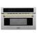Front. ZLINE - Autograph 30" 1.6 cu ft. Built-in Convection Microwave Oven in Stainless Steel and Polished Gold Accents.