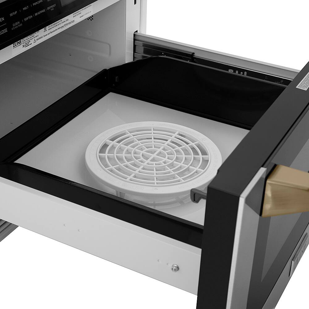 Alt View 13. ZLINE - Autograph Edition 24" 1.2 cu. ft. Built-in Microwave Drawer in Stainless Steel and Champagne Bronze Accents.