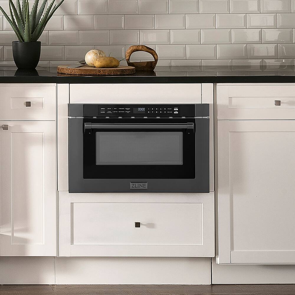 Alt View 11. ZLINE - 24 in. Built-in Microwave Drawer with a Traditional Handle in Black Stainless Steel.