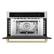 Angle. ZLINE - Autograph Edition 30" 1.6 cu ft. Built-in Convection Microwave Oven in Stainless Steel and Champagne Bronze Accents.