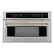Front. ZLINE - Autograph Edition 30" 1.6 cu ft. Built-in Convection Microwave Oven in Stainless Steel and Champagne Bronze Accents.