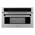 ZLINE - Autograph Edition 30" 1.6 cu ft. Built-in Convection Microwave Oven and Matte Black Accents - Stainless Steel
