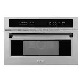 ZLINE - Autograph Edition 30" 1.6 cu ft. Built-in Convection Microwave Oven and Matte Black Accents - Stainless Steel