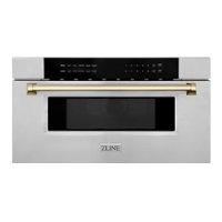 ZLINE - 30" 1.2 cu. ft. Built-In Microwave Drawer in Stainless Steel with Gold Accents - Front_Zoom