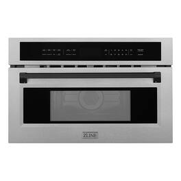 ZLINE - Autograph 30 in. Convection Microwave Oven in Satin Steel and Matte Black Accents - Stainless Steel