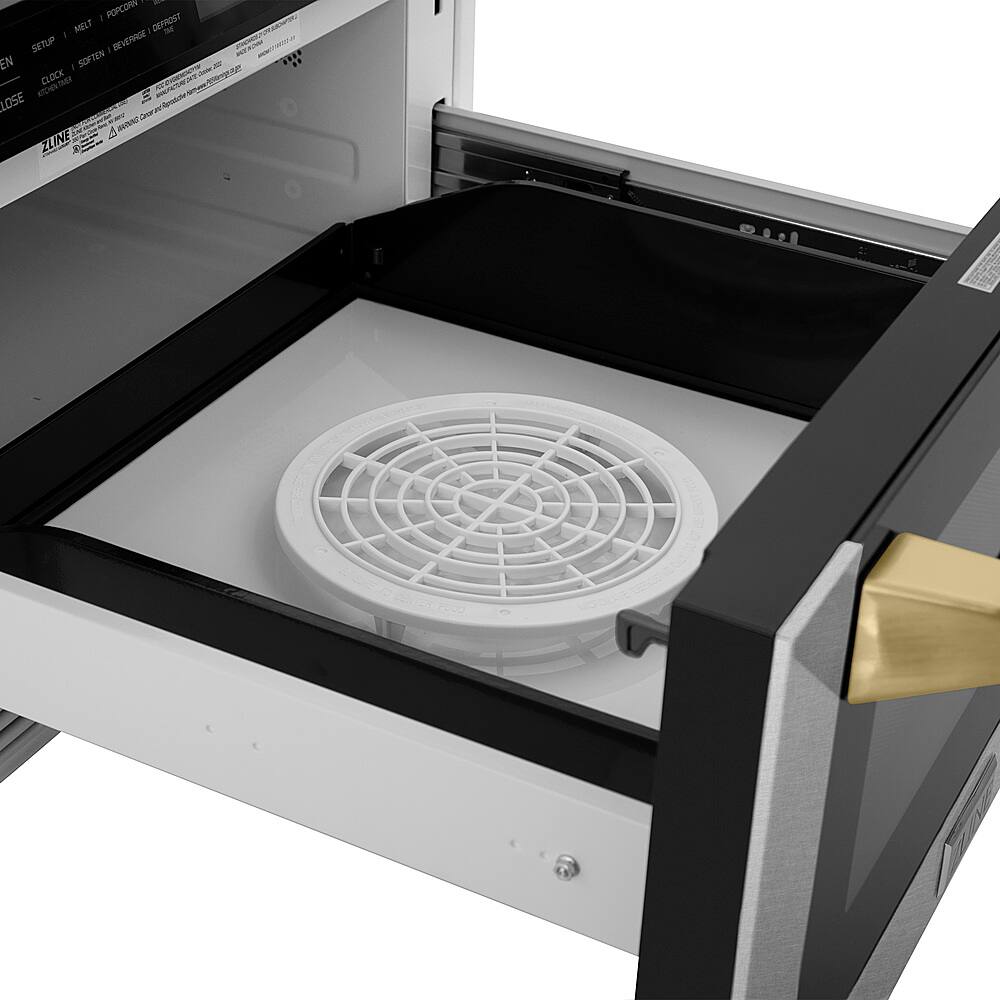 Alt View 11. ZLINE - Autograph Edition 24" 1.2 cu. ft. Built-in Microwave Drawer in Fingerprint Resistant Stainless Steel and Gold Accents.