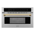 ZLINE - Autograph Edition 30" 1.6 cu ft. Built-in Convection Microwave Oven and Polished Gold Accents - Stainless Steel