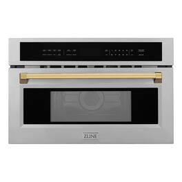 ZLINE - Autograph Edition 30" 1.6 cu ft. Built-in Convection Microwave Oven and Polished Gold Accents - Stainless Steel