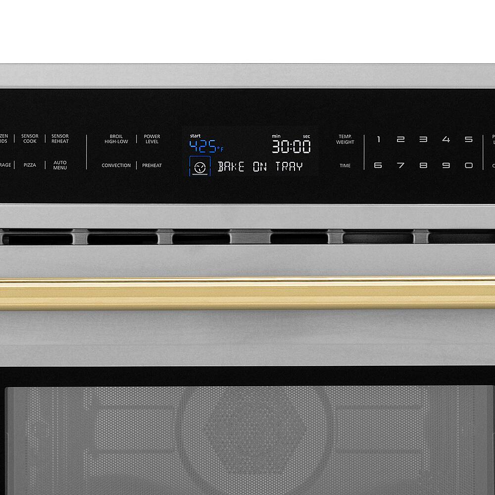 Alt View 13. ZLINE - Autograph Edition 30" 1.6 cu ft. Built-in Convection Microwave Oven in Stainless Steel and Polished Gold Accents.