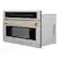 Left. ZLINE - Autograph Edition 30" 1.6 cu ft. Built-in Convection Microwave Oven in Stainless Steel and Polished Gold Accents.