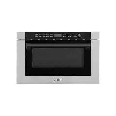 ZLINE - Autograph Edition 24" 1.2 cu. ft. Built-in Microwave Drawer in Stainless Steel and Matte Black Accents