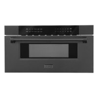 ZLINE - 30" 1.2 Built-in Microwave Drawer in Black Stainless Steel - Front_Zoom