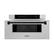 Angle. ZLINE - Autograph Edition 30" 1.2 cu. ft. Built-In Microwave Drawer in Stainless Steel with Matte Black Accents.