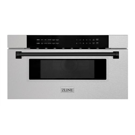 ZLINE - Autograph Edition 30" 1.2 cu. ft. Built-In Microwave Drawer in Stainless Steel with Matte Black Accents