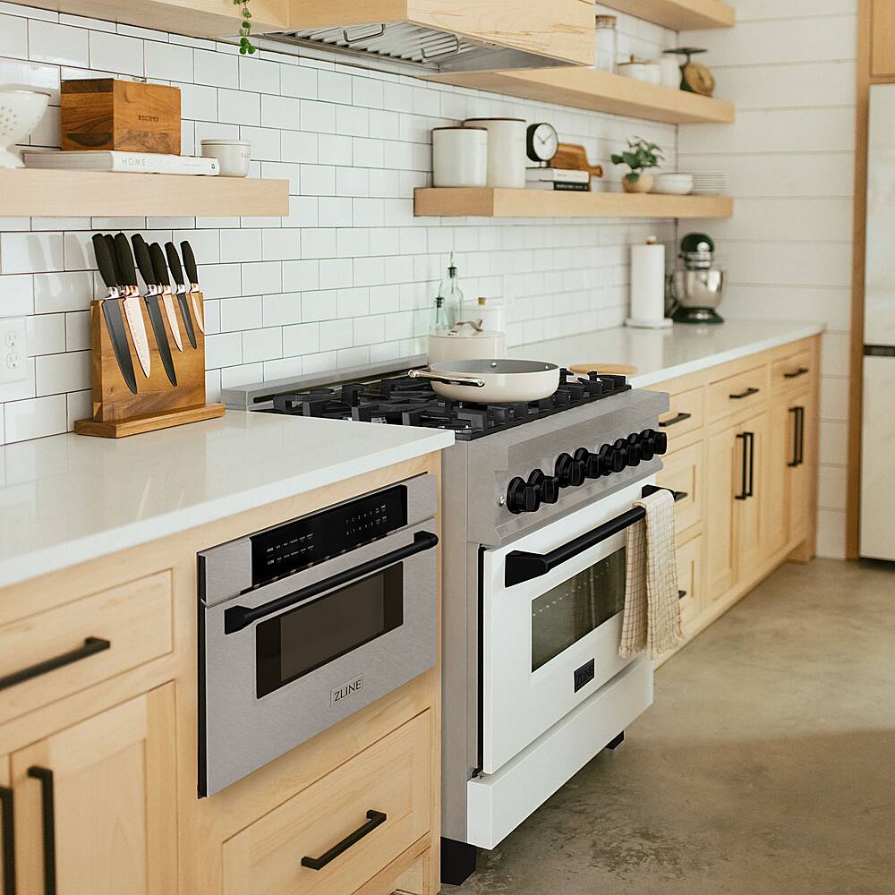 Alt View 11. ZLINE - Autograph Edition 30" 1.2 cu. ft. Built-In Microwave Drawer in Stainless Steel with Matte Black Accents.