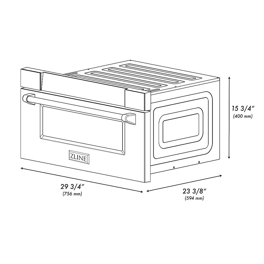Alt View 13. ZLINE - Autograph Edition 30" 1.2 cu. ft. Built-In Microwave Drawer in Stainless Steel with Matte Black Accents.