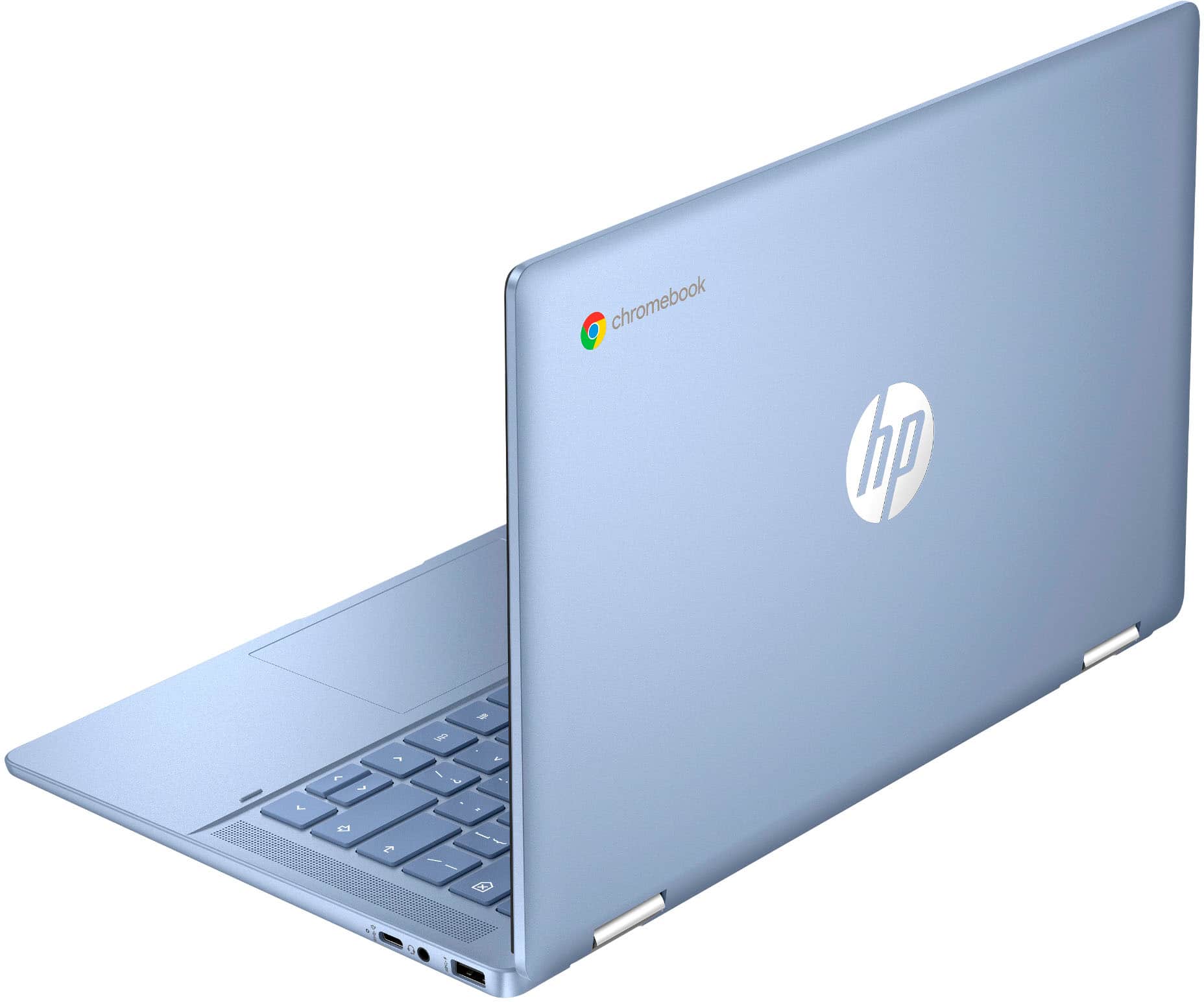 Alt View 7. HP - 2-in-1 14" Touch-Screen Chromebook Laptop - Intel Processor N100 2023 - 4GB Memory - 64GB eMMC - Sky Blue.