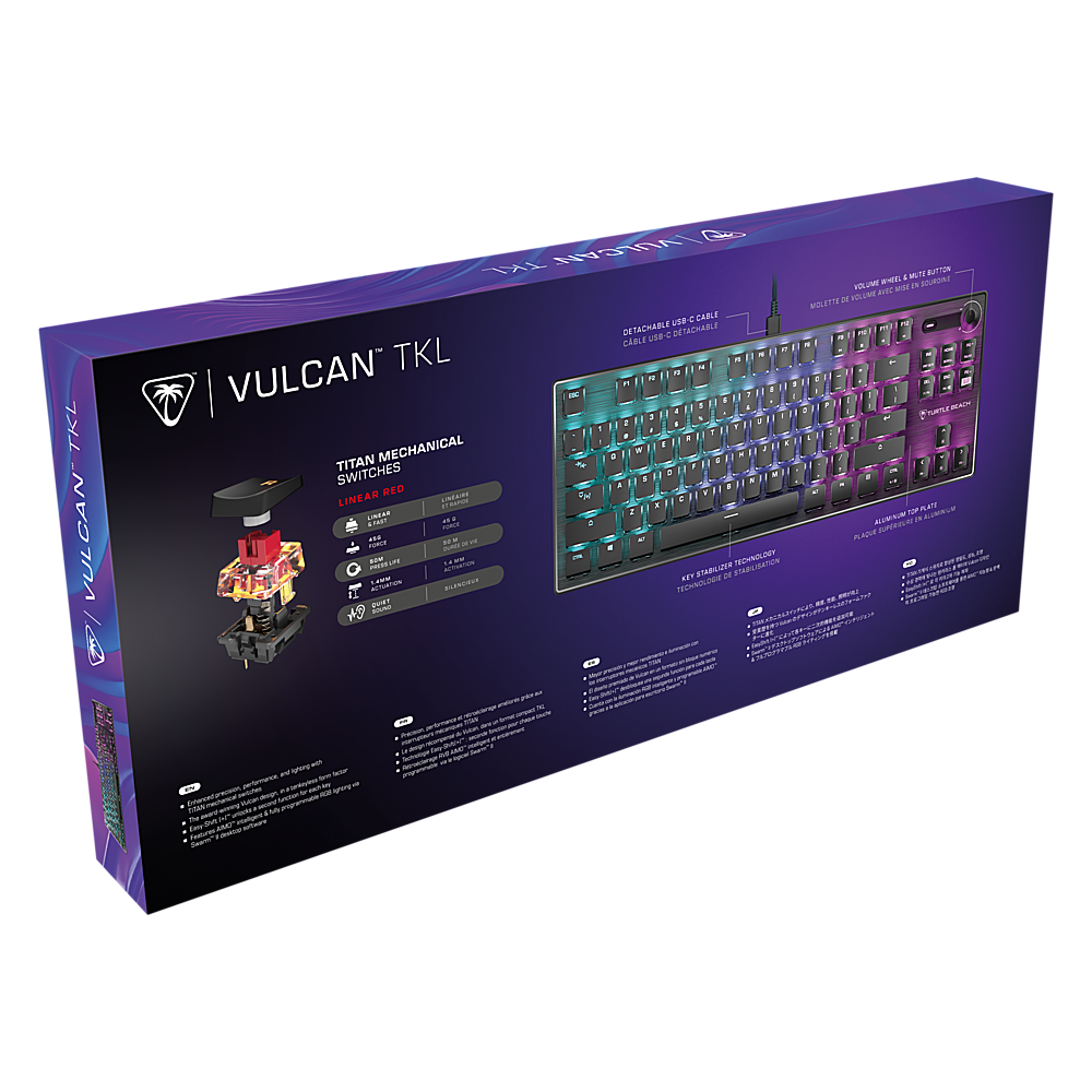 Alt View 17. Turtle Beach - Vulcan TKL Wired Mechanical TITAN Linear Switch Gaming Keyboard with Per-key AIMO RGB Lighting - Black.