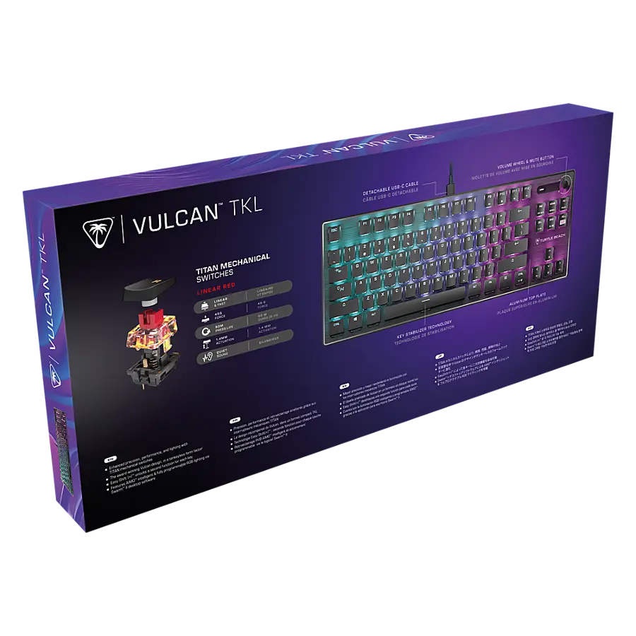 Alt View 17. Turtle Beach - Vulcan TKL Wired Mechanical TITAN Linear Switch Gaming Keyboard with Per-key AIMO RGB Lighting - Black.