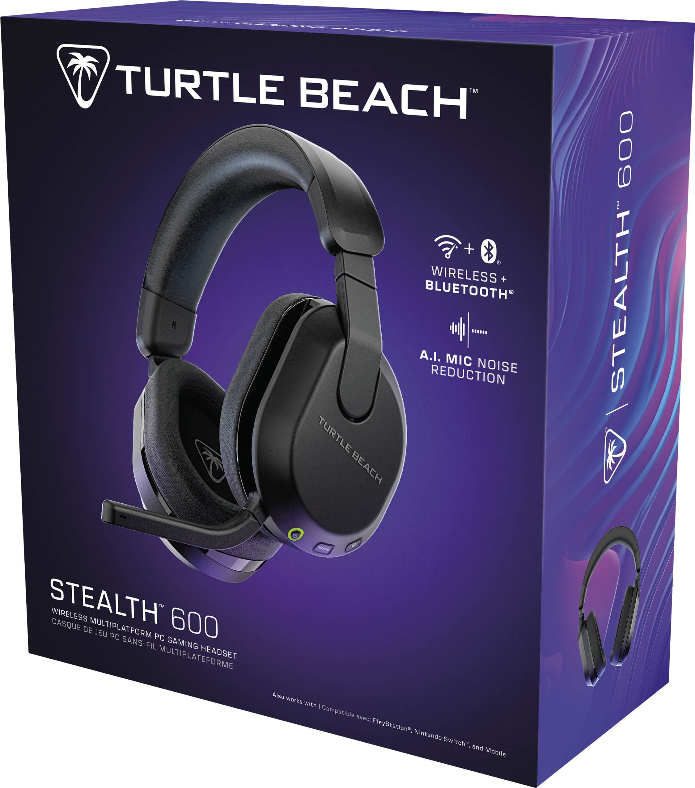Alt View 21. Turtle Beach - Stealth 600 Wireless Multiplatform Gaming Headset for PC, PS5, PS4, Nintendo Switch & Mobile with 80-Hr Battery - Black.