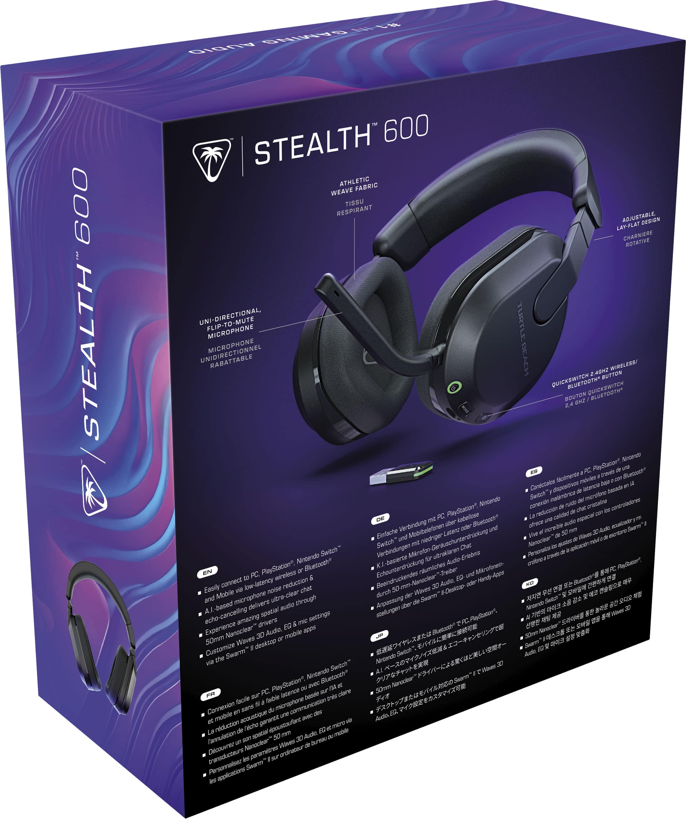 Alt View 22. Turtle Beach - Stealth 600 Wireless Multiplatform Gaming Headset for PC, PS5, PS4, Nintendo Switch & Mobile with 80-Hr Battery - Black.
