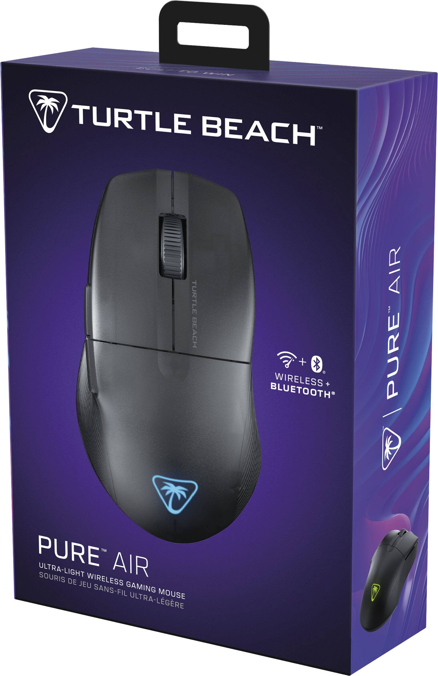 Alt View 17. Turtle Beach - Pure Air Ultra-Light Wireless Ergonomic RGB Gaming Mouse with 26K DPI Optical Sensor & 125 hour Battery - Black.