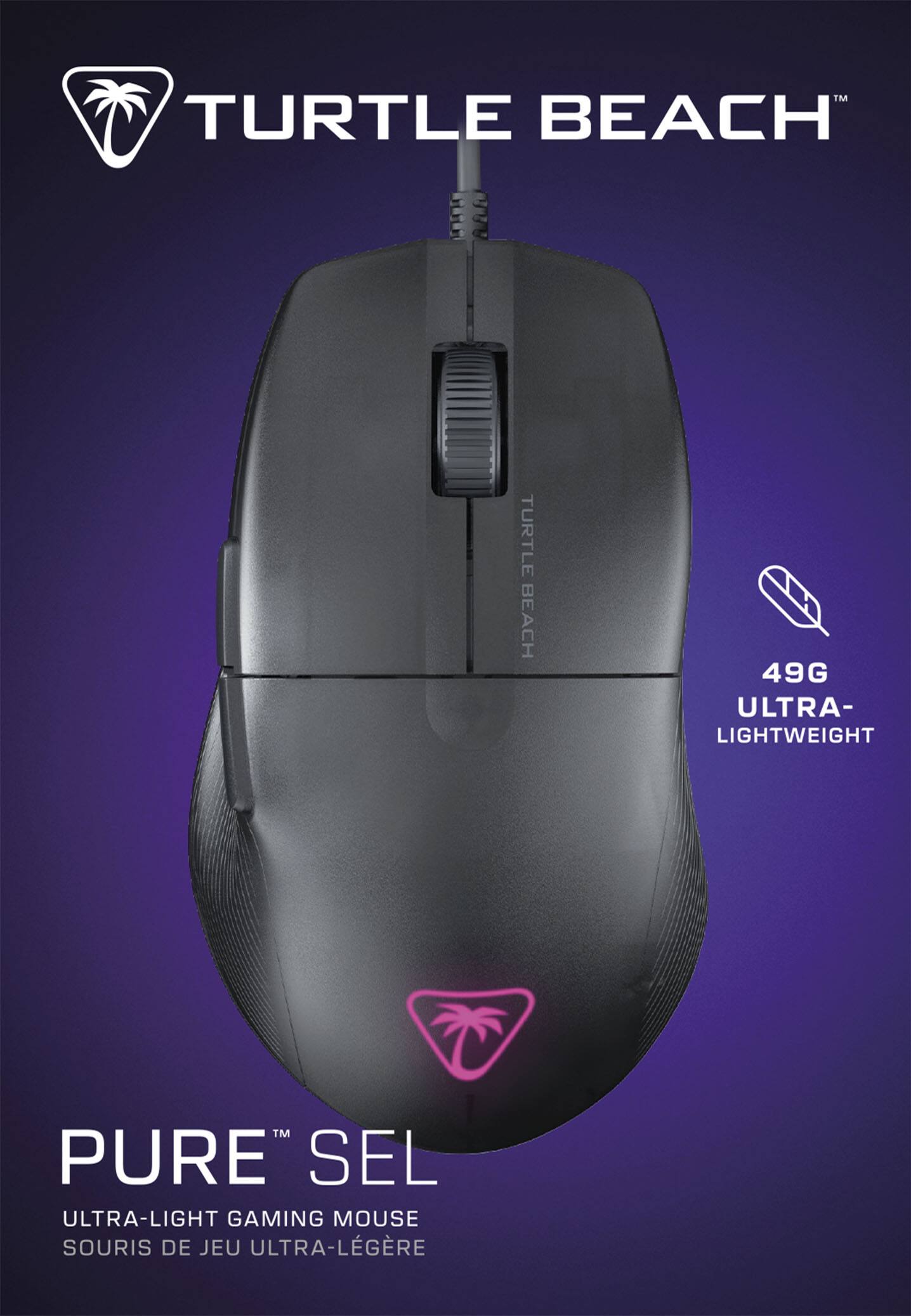 Alt View 16. Turtle Beach - Pure SEL Ultra-Light Wired Ergonomic RGB Gaming Mouse with 8K DPI Optical Sensor & Mechanical Switches - Black.