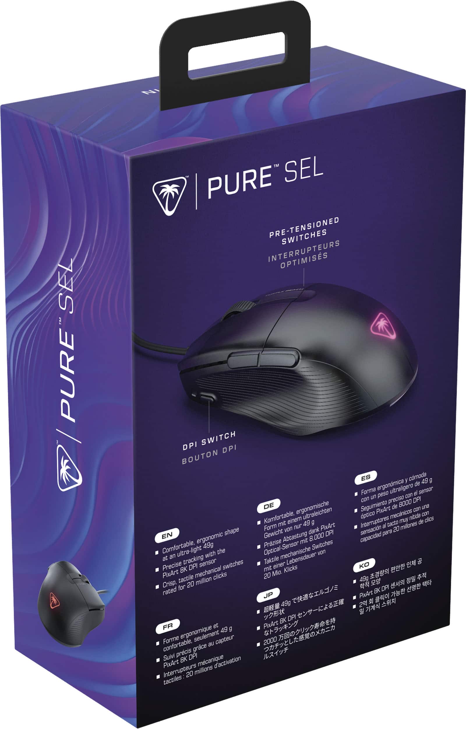 Alt View 18. Turtle Beach - Pure SEL Ultra-Light Wired Ergonomic RGB Gaming Mouse with 8K DPI Optical Sensor & Mechanical Switches - Black.
