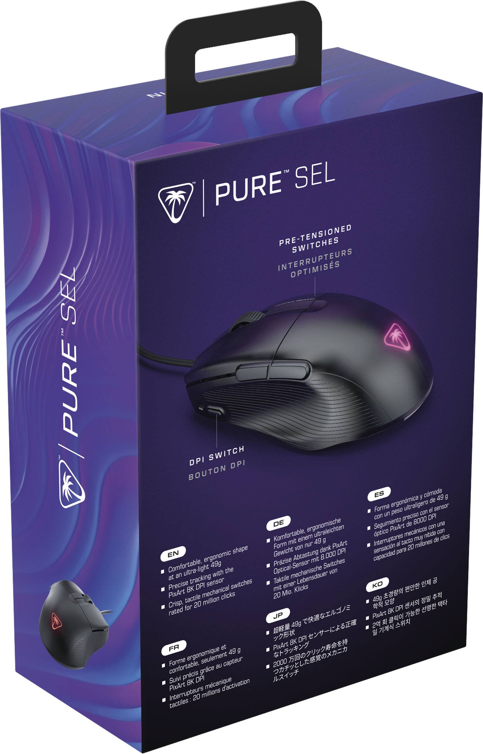 Alt View 18. Turtle Beach - Pure SEL Ultra-Light Wired Ergonomic RGB Gaming Mouse with 8K DPI Optical Sensor & Mechanical Switches - Black.