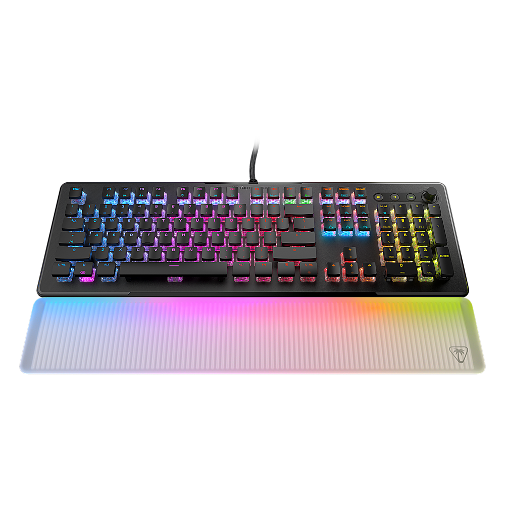 Angle. Turtle Beach - Turtle Beach Vulcan II Max Full-size Wired Mechanical TITAN Switch Gaming Keyboard with RGB lighting and palm rest - Black.