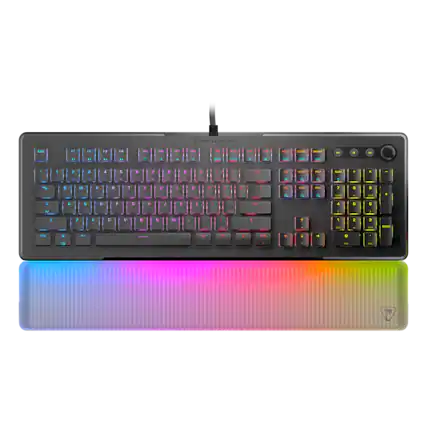 Front. Turtle Beach - Turtle Beach Vulcan II Max Full-size Wired Mechanical TITAN Switch Gaming Keyboard with RGB lighting and palm rest - Black.