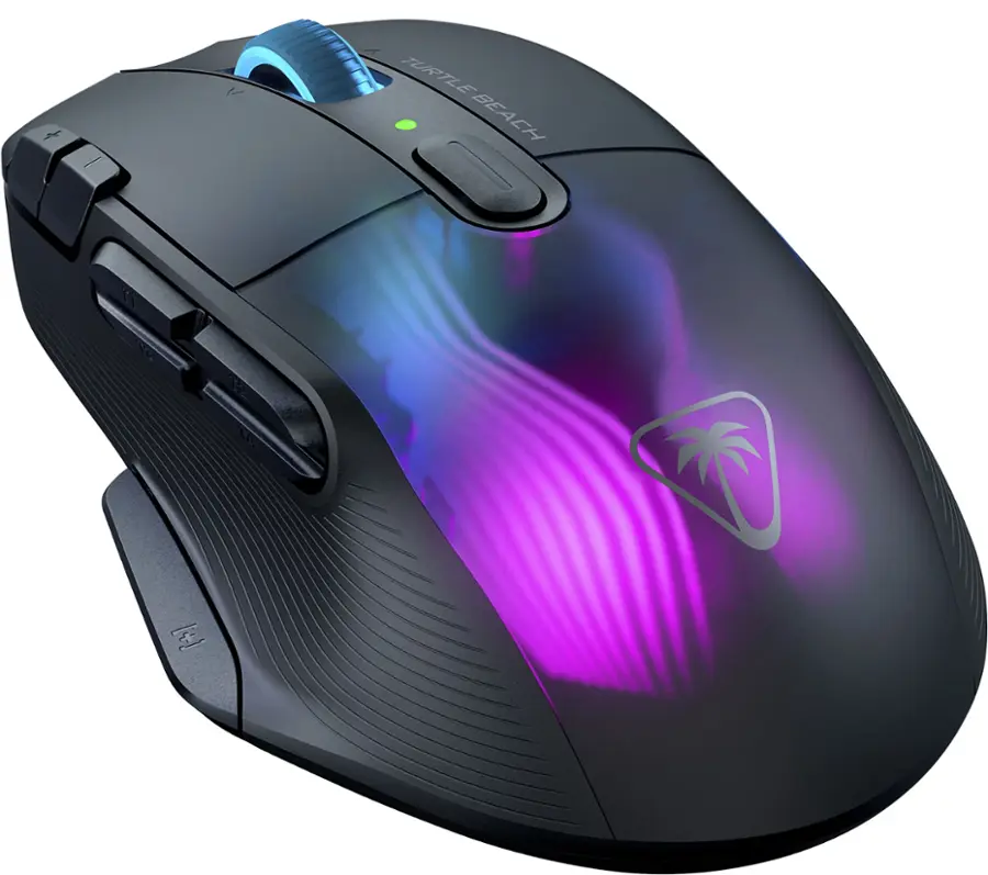 Angle. Turtle Beach - Kone XP Air Wireless Optical Gaming Mouse with Charging Dock and AIMO RGB Lighting - Black.