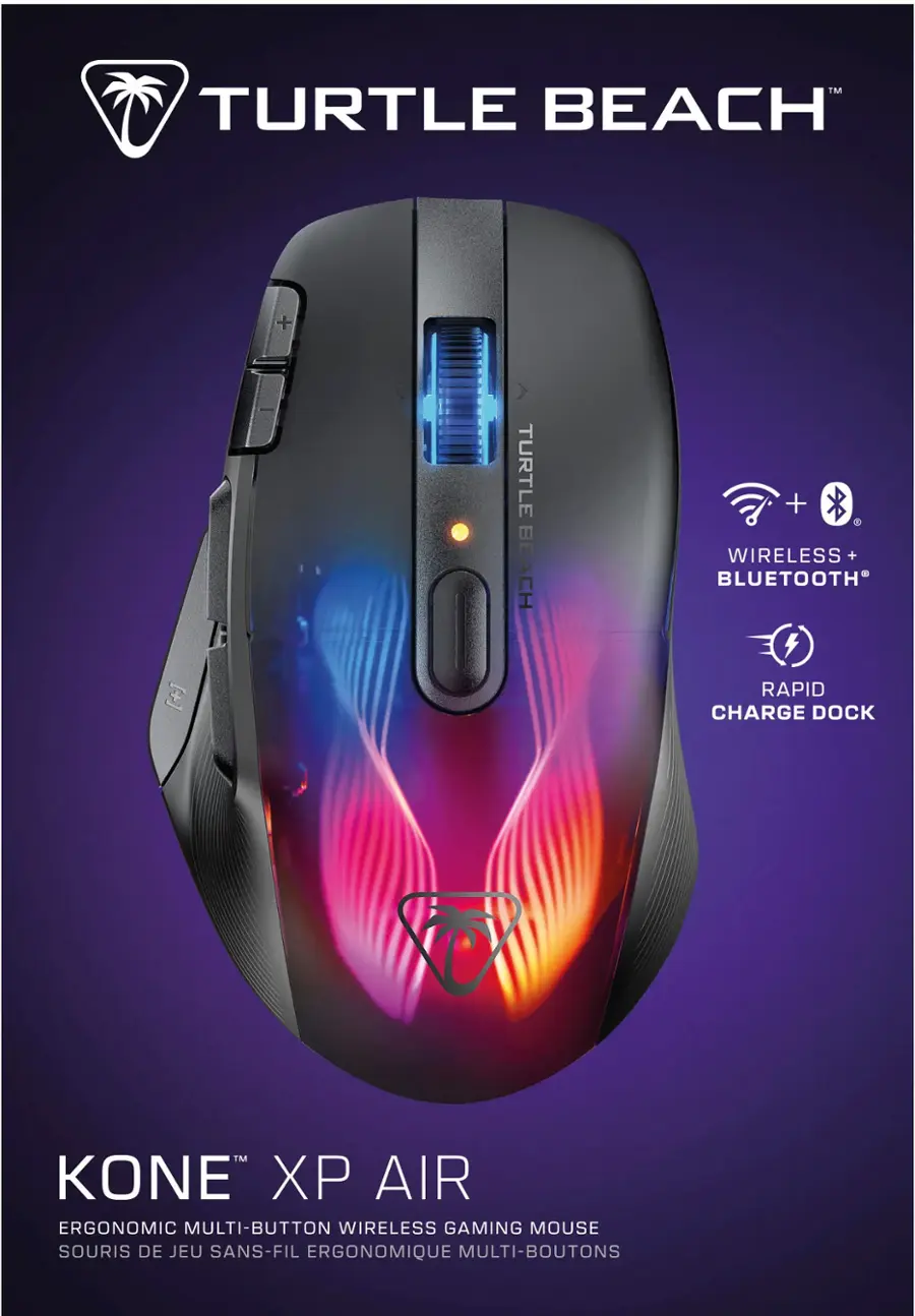 Alt View 19. Turtle Beach - Kone XP Air Wireless Optical Gaming Mouse with Charging Dock and AIMO RGB Lighting - Black.
