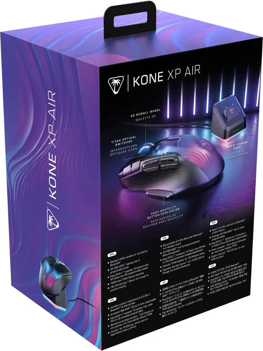 Alt View 21. Turtle Beach - Kone XP Air Wireless Optical Gaming Mouse with Charging Dock and AIMO RGB Lighting - Black.