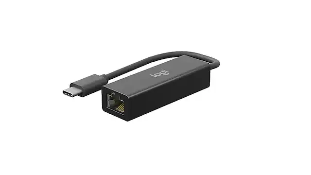 Alt View 11. Logitech - Logi USB-C to Ethernet Adapter for Logi Dock - Black.