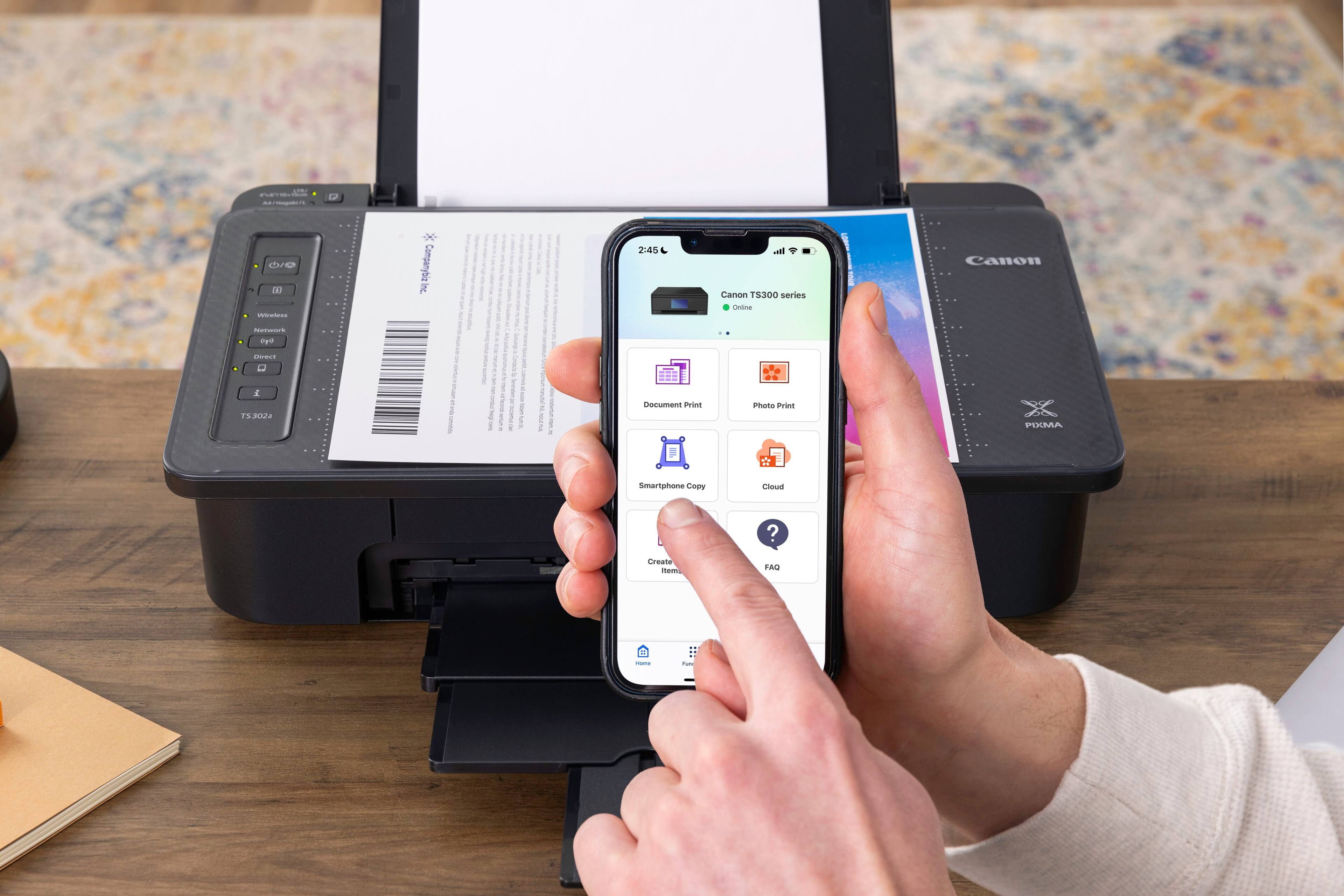 Alt View 18. Canon - PIXMA TS302a Wireless Inkjet Printer - Black.