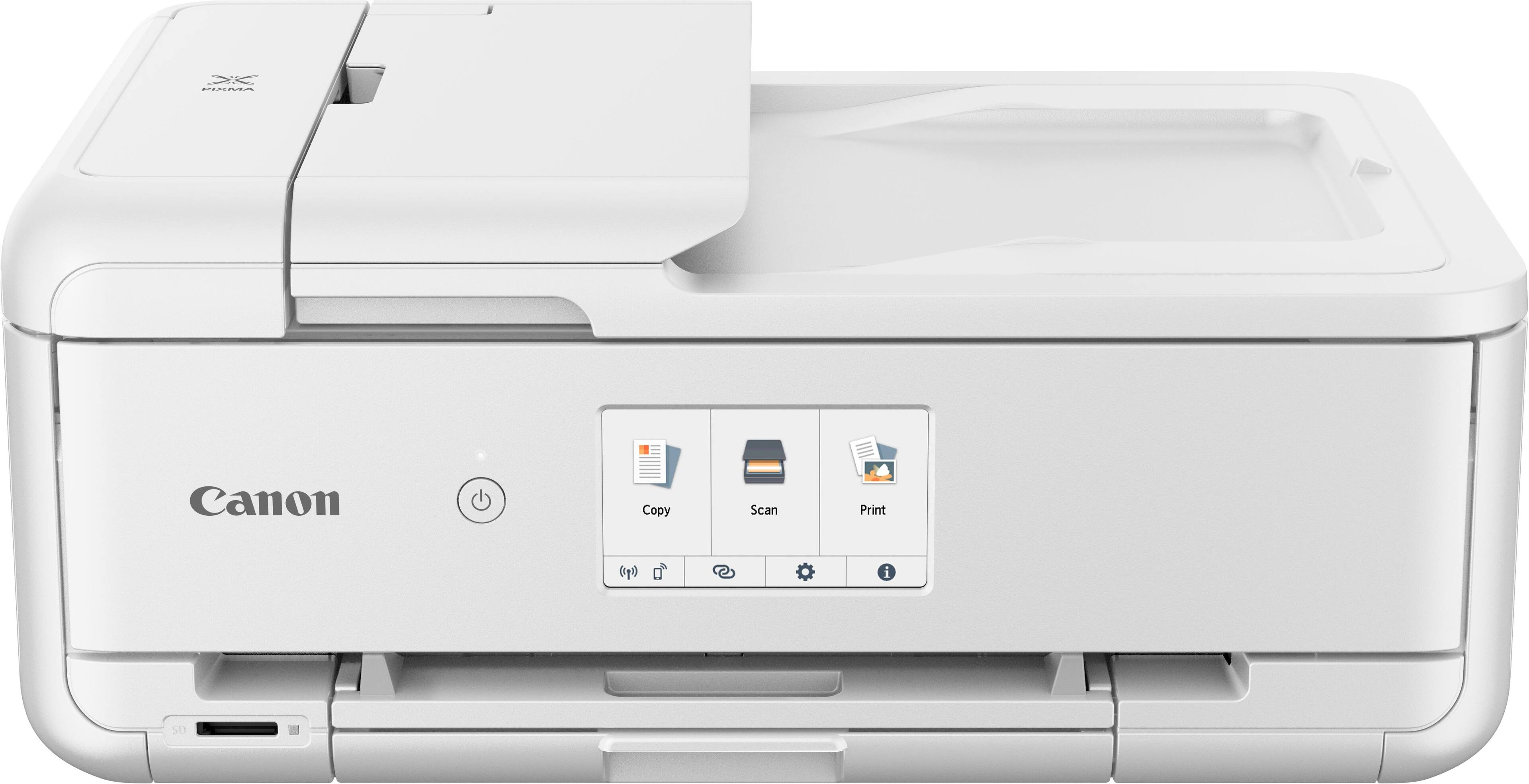 Left. Canon - PIXMA TS9521Ca Wireless All-In-One Inkjet Printer - White.