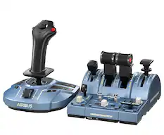 Front. Thrustmaster - TCA Captain Pack X Airbus Edition Sidestick and Throttle Quadrant for Xbox X|S, PC - Blue.